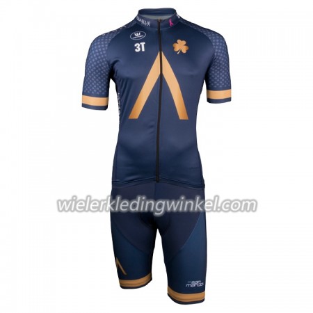 Set Fietsshirt + Korte Koersbroek 2018 Aqua Blue Sport N001